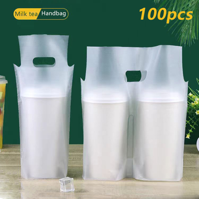 Coffee Tea For Me - 100Pcs 싱글/더블 컵 밀크티 포장 가방