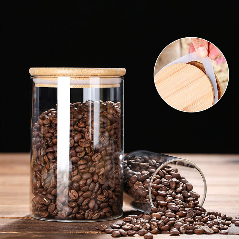 밀폐 대나무 뚜껑이 있는 유리 식품 저장 항아리, 커피 - Coffee Tea Bean Leaf 리뷰 및 가격