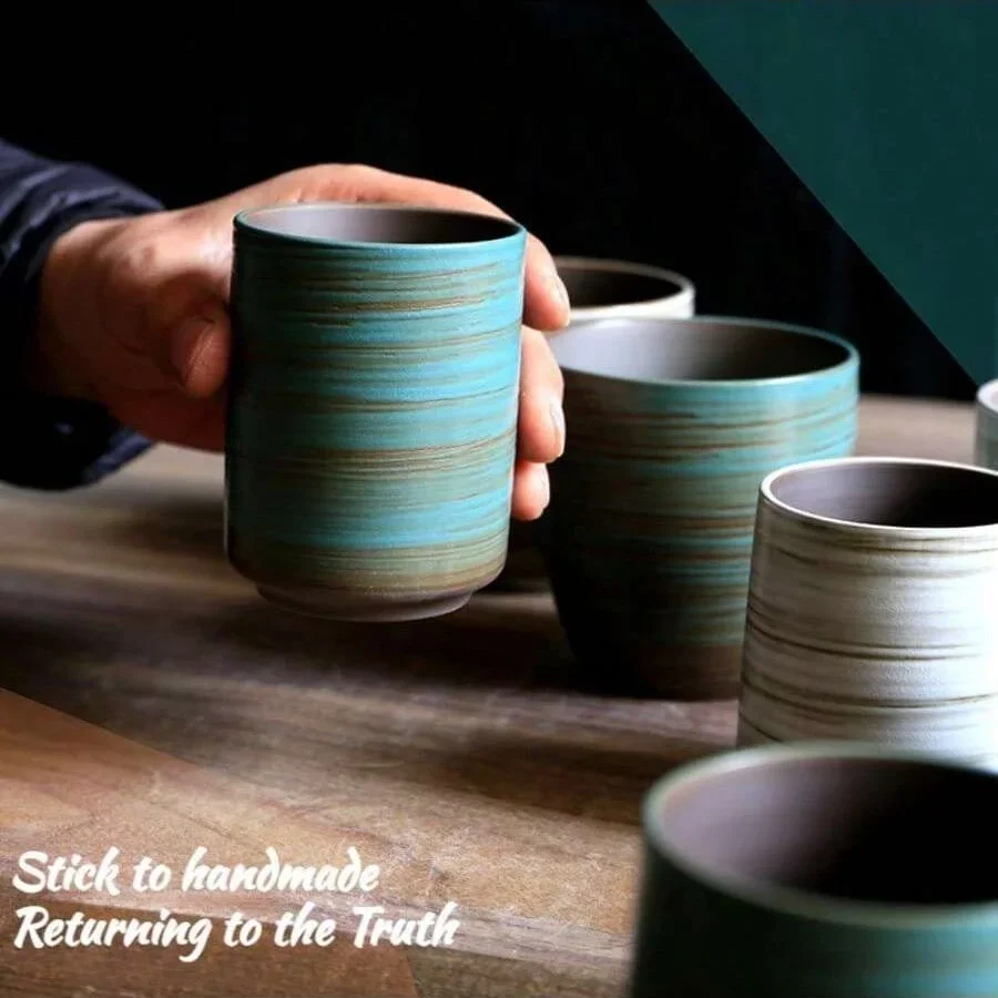손으로 그린 ​​Crackle Glaze 석기 머그잔, - Coffee Tea For Me 리뷰 및 가격